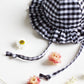 Black Gingham Frill Sun Hat