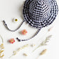 Black Gingham Frill Sun Hat