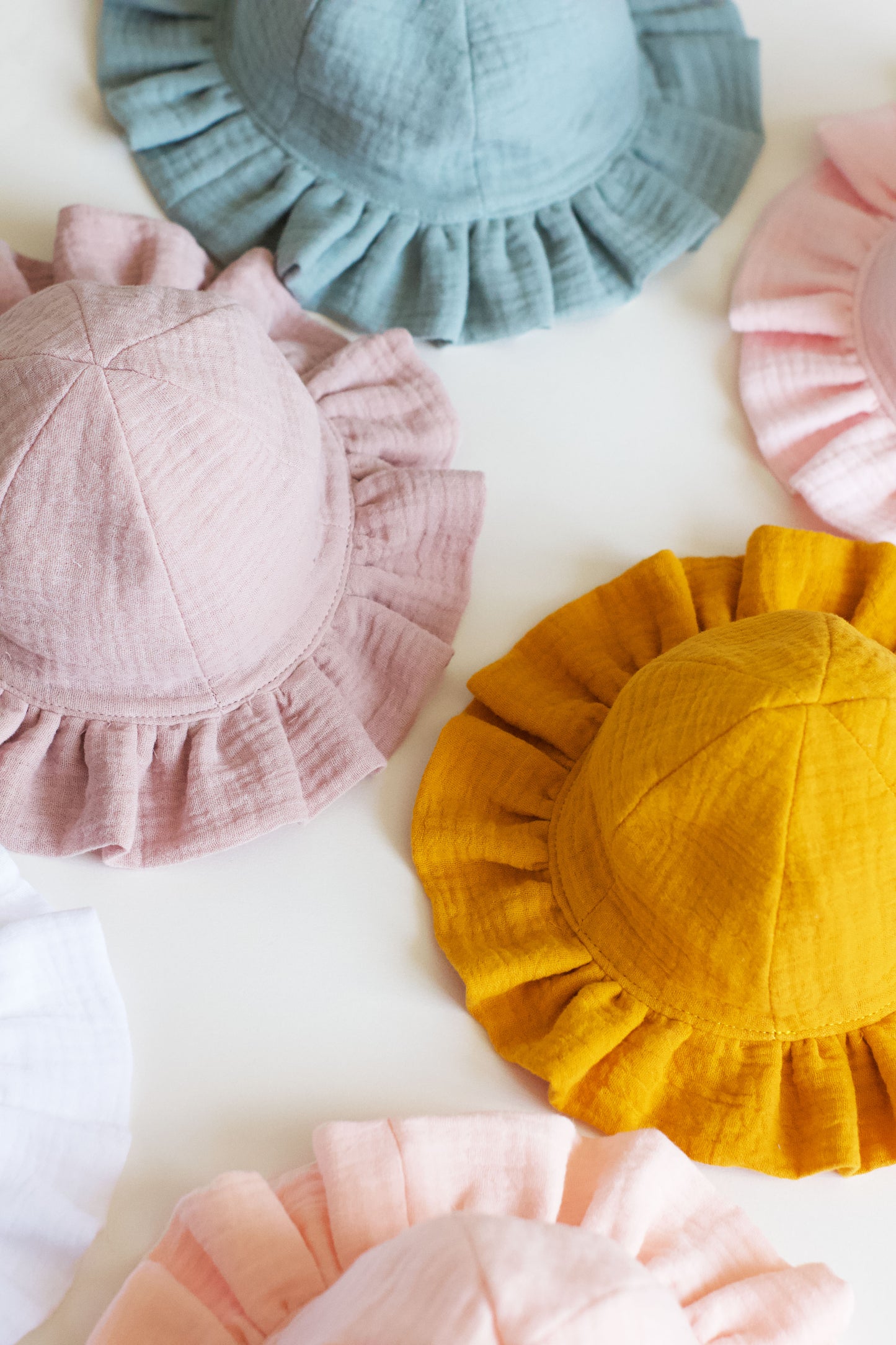 Dusty Green Frill Sun Hat