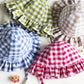 Blue Gingham Frill Sun Hat