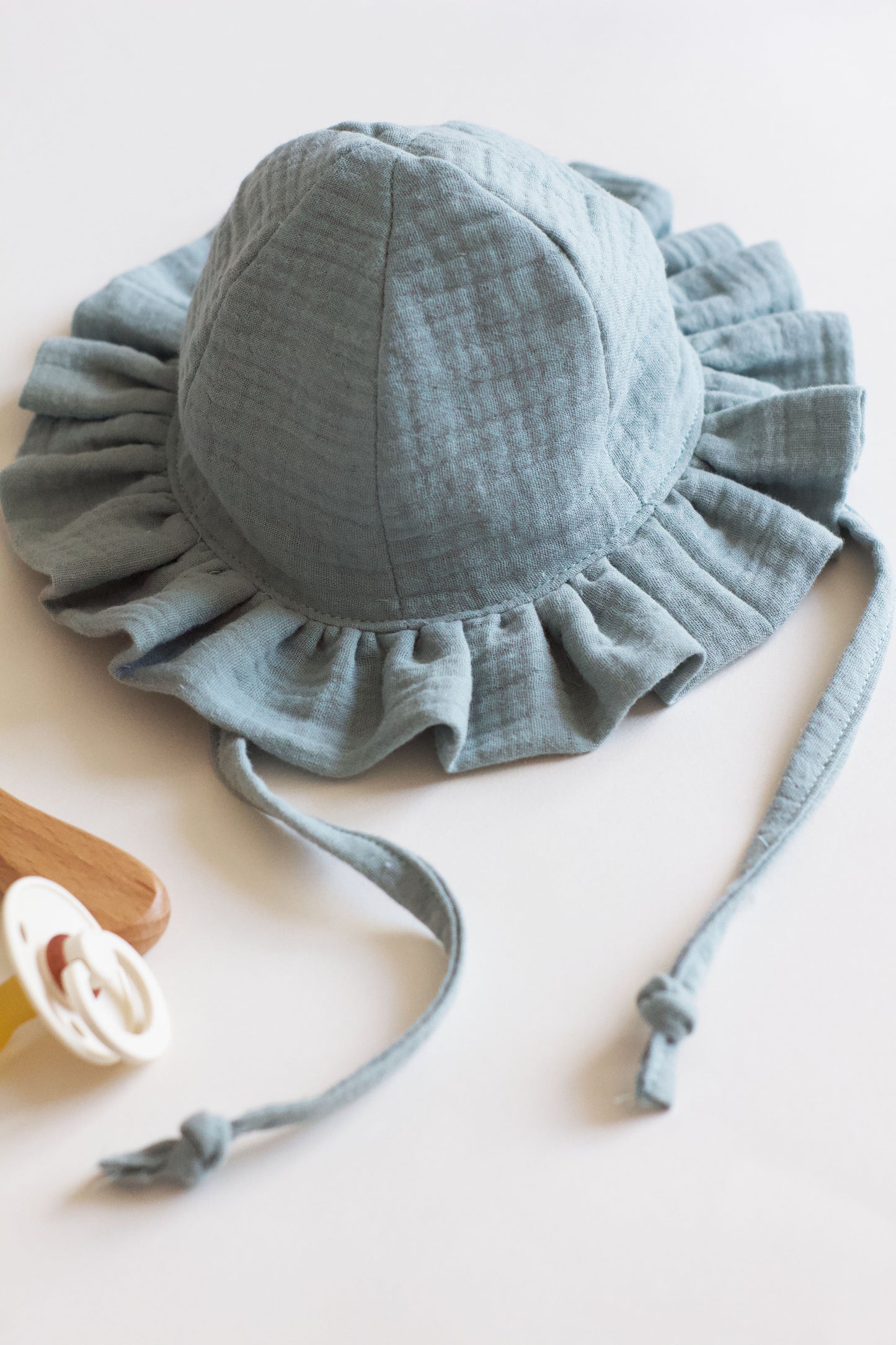 Dusty Green Frill Sun Hat