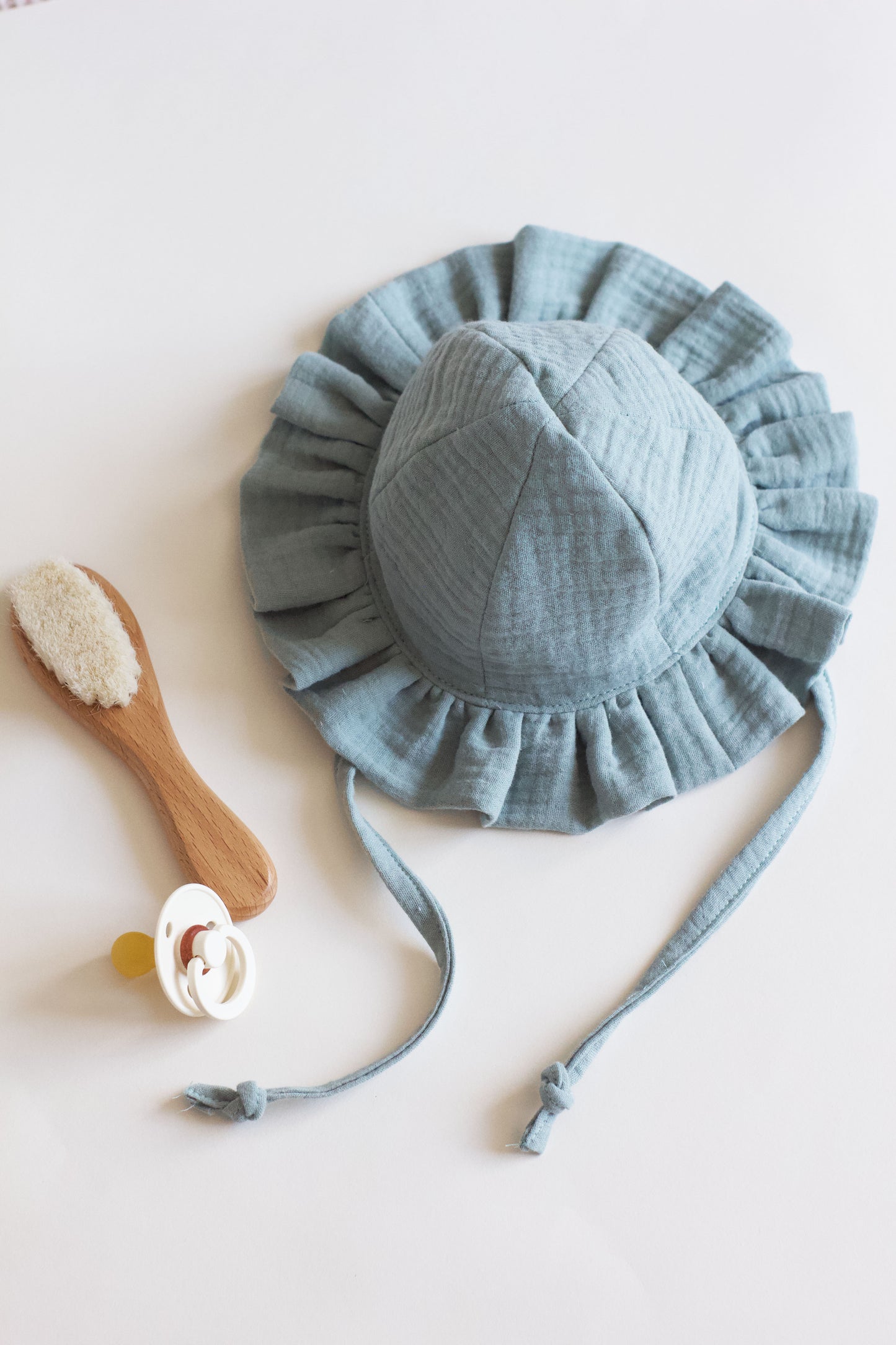 Dusty Green Frill Sun Hat