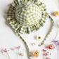 Matcha Gingham Frill Sun Hat