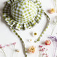 Matcha Gingham Frill Sun Hat