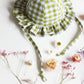 Matcha Gingham Frill Sun Hat