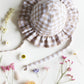 Beige Gingham Frill Sun Hat