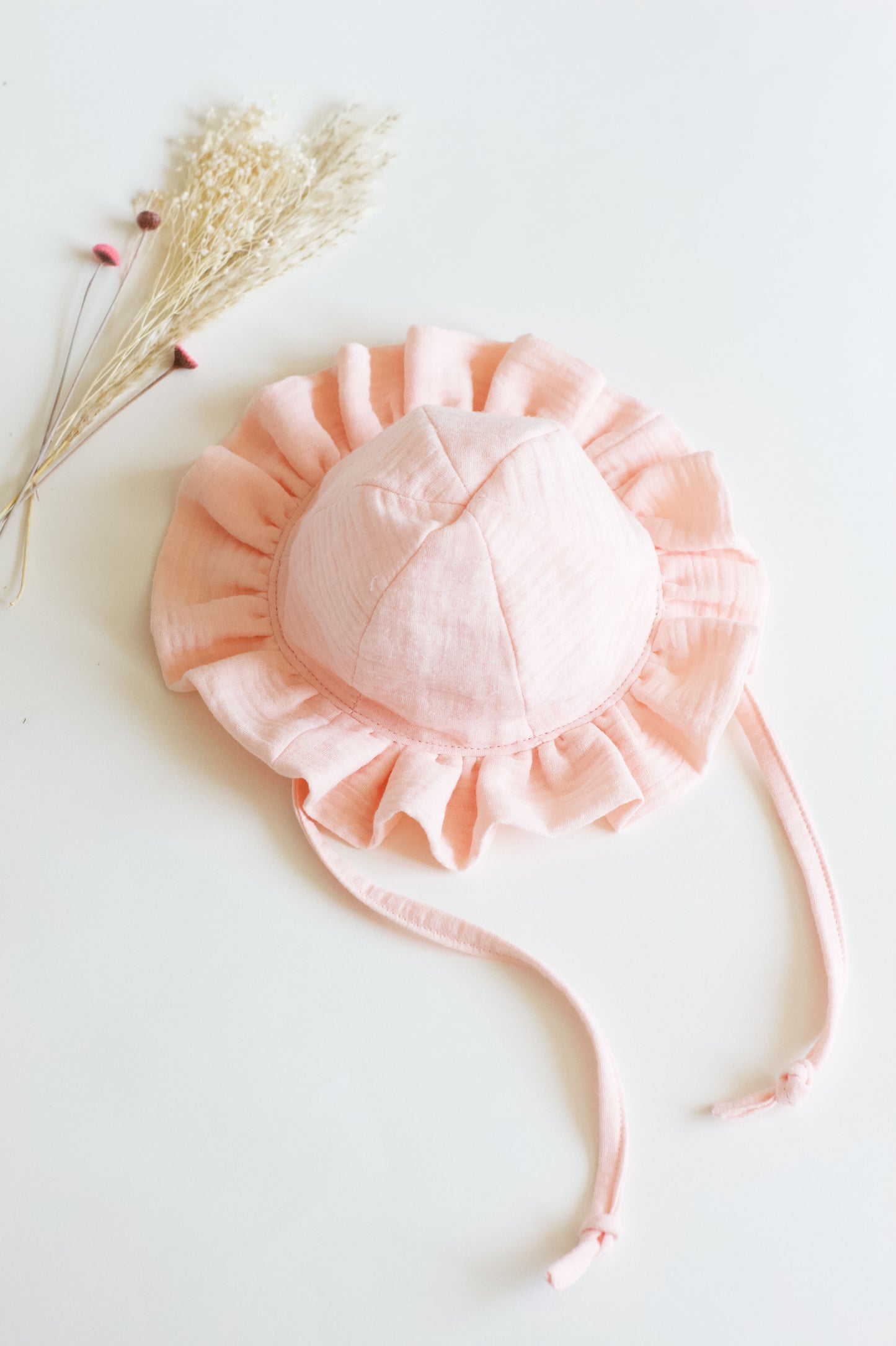 Peach Frill Sun Hat