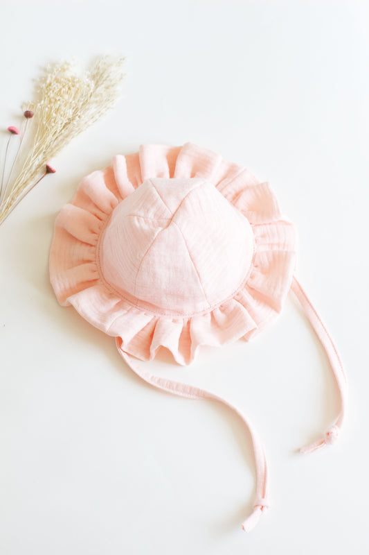 Peach Frill Sun Hat