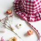 Raspberry Gingham Frill Sun Hat