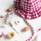 Raspberry Gingham Frill Sun Hat