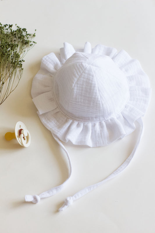 White Frill Sun Hat