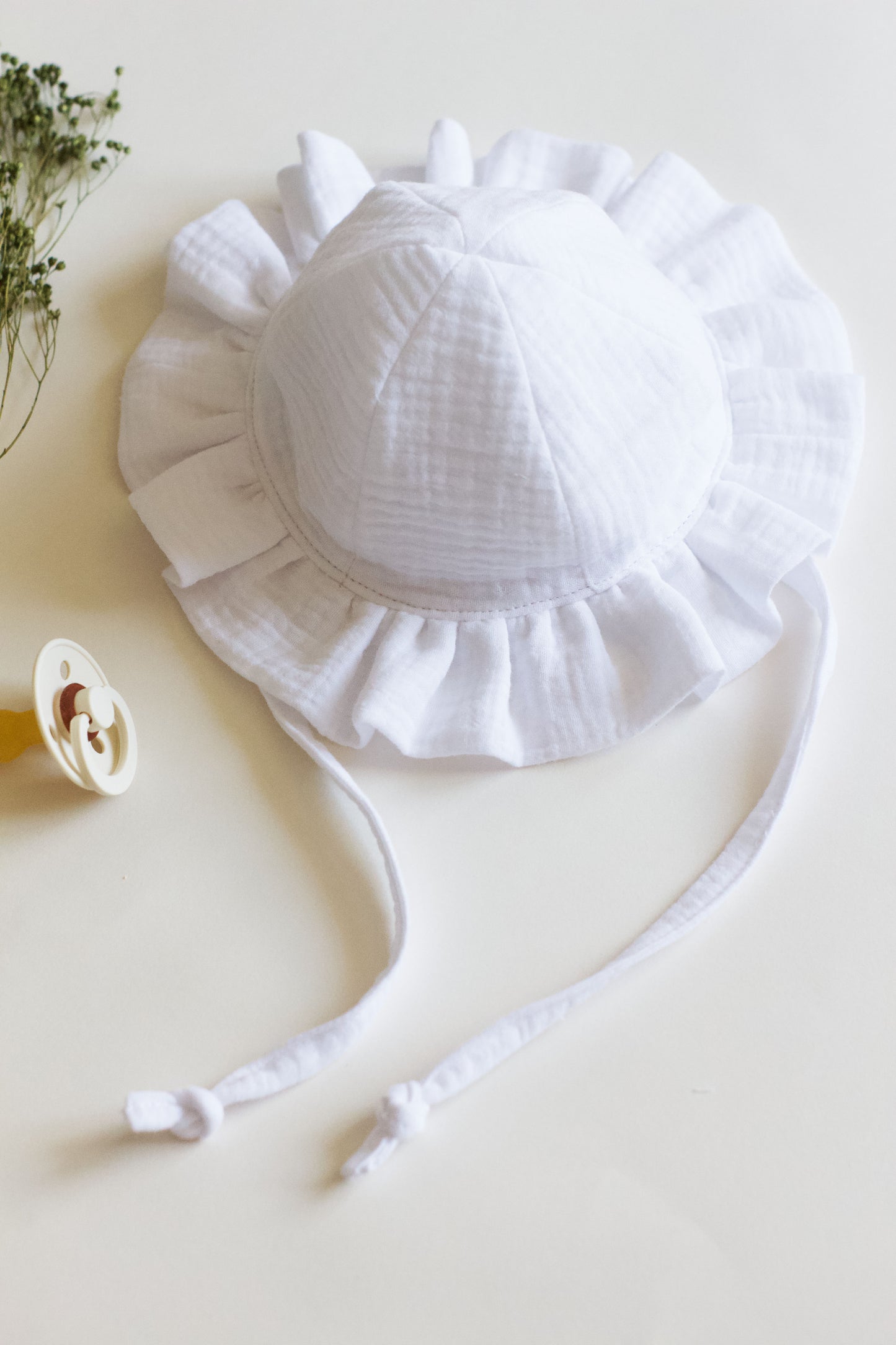 White Frill Sun Hat